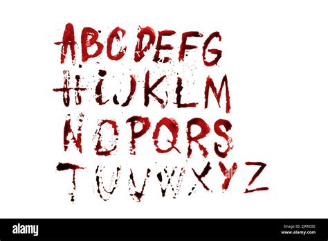 Bloody Alphabet Letters Abs With Streaks And Blood Stains Halloween