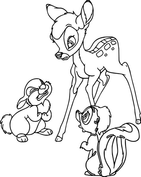 Bambi Thumper Flower Coloring Pages - Wecoloringpage.com