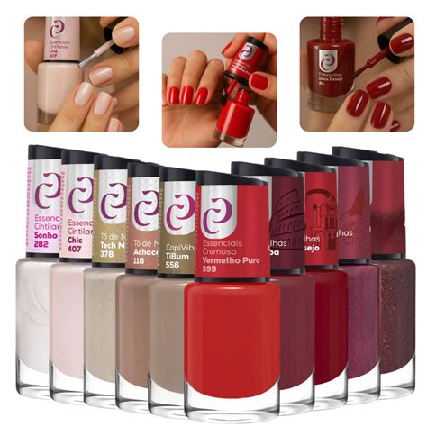 Kit Esmaltes Cora Vermelhos e Brancos ml Nude Lançamento Coleção