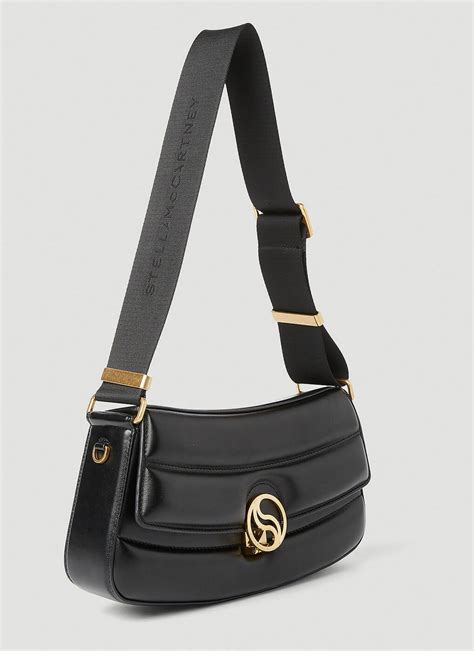 S Wave Quilted Shoulder Bag In Black Stella McCartney