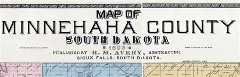 1893 Map of Minnehaha County South Dakota Sioux Falls | Etsy