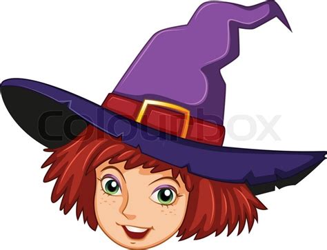 Illustration Of A Smiling Witch With A Stock Vector Colourbox