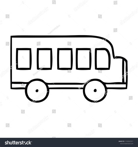 dibujo en línea de un autobús: vector de stock (libre de regalías ...