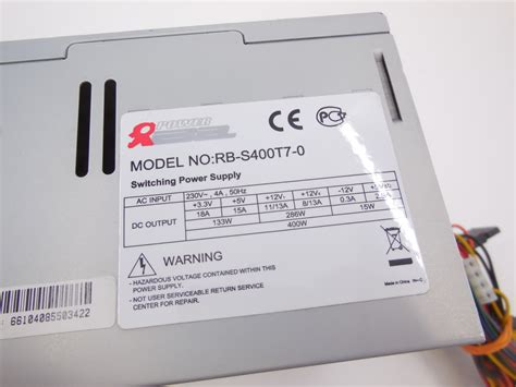 Блок питания ATX 400W Power Rebel RB-S400T7-0 12V 2.2, 24+4pin, 6-pin ...