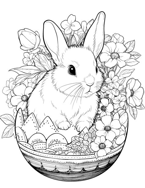 easter bunny coloring pages printable 1
