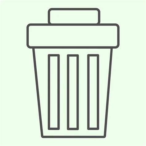 Bin Thin Line Icon Trash Container Rubbish Basket Symbol Outline