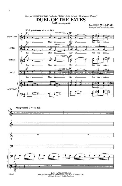 Duel Of The Fates Satb By John Williams A J W Pepper Sheet Music