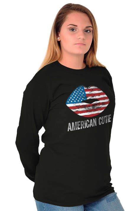 Brisco Brands American Flag Long Sleeve T Shirts Tee For Women