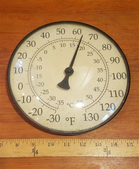 Vintage Copper And Glass Outdoor Thermometer By Conant Custom Brass Inc 8 5 Dia Outdoor