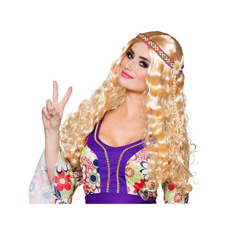 Perruque Hippie Blonde avec Bandeau Femme Tralala Déguisement fr