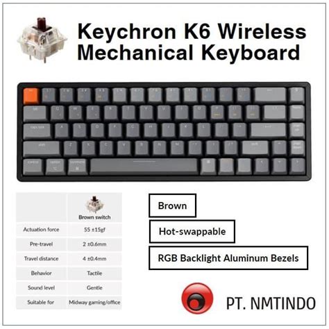 Jual Keychron K Hot Swappable Brown Switch Rgb Backlight Aluminum Frame Shopee Indonesia
