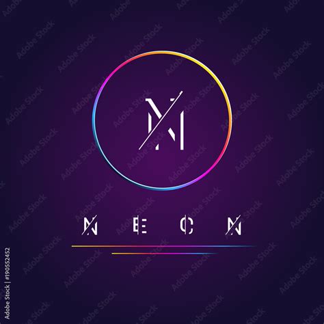 Neon circle logo with colorful gradient Stock Vector | Adobe Stock