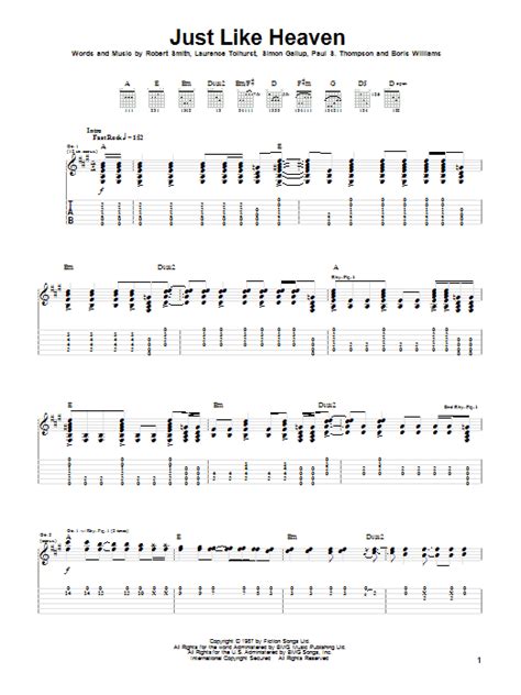 Just Like Heaven By The Cure Guitar Tab Guitar Instructor