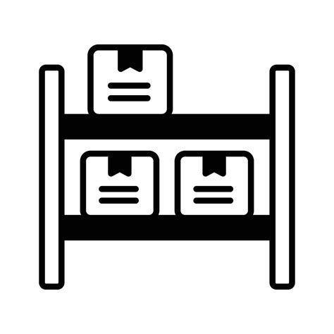 Parcel On Racks Inventory Icons Vector Design Storage Rack Icon