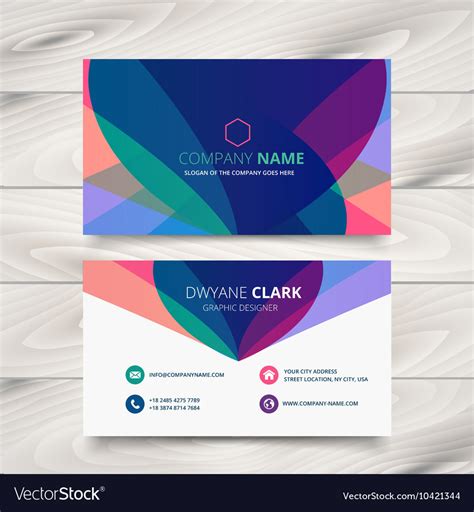 Modern colorful business card template Royalty Free Vector