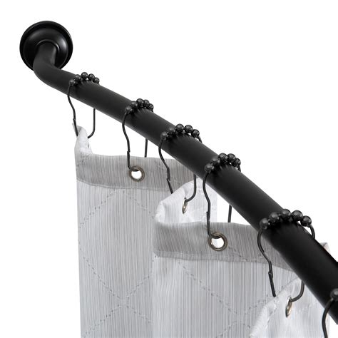 Bath Bliss Curved Shower Rod | Adjustable 42"-72" Inch | Bathroom ...