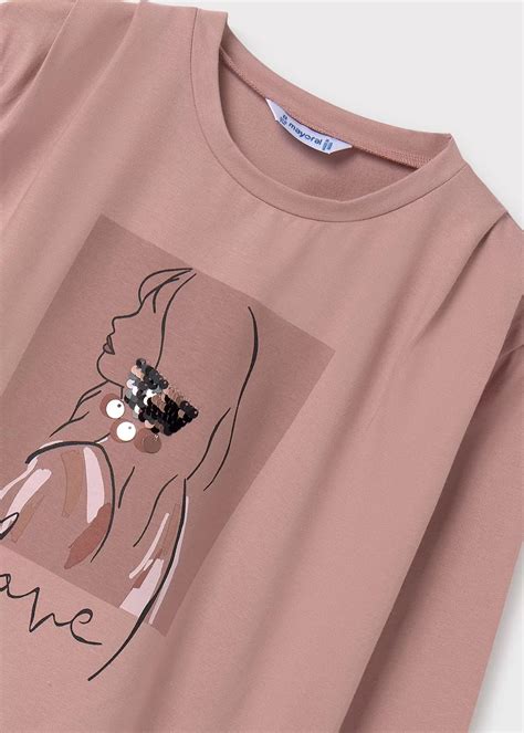 Camisetas Y Polos Mayoral Camiseta detalle lentejuelas chica Nude Diseño Infantil