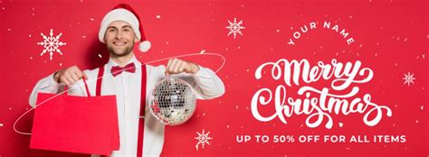 Christmas Offers Online Facebook Cover Template - VistaCreate