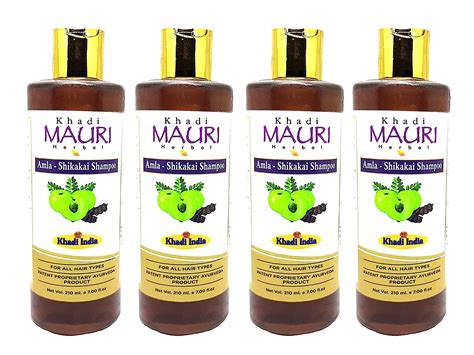 Buy Khadi MAURI Amla Shikakai Shampoo Pack Of 4 840 Ml Brown