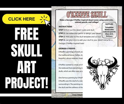 Georgia O'Keeffe Skull Painting For Kids - Little Bins for Little Hands