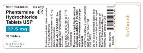 DailyMed - PHENTERMINE HYDROCHLORIDE tablet PHENTERMINE HYDROCHLORIDE ...