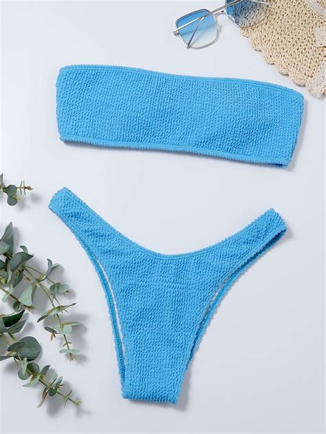 Bandeau High Cut Bikini Swimsuit SHEIN USA