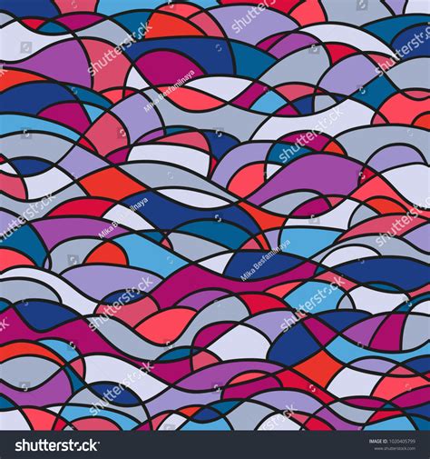 Stainedglass Window Pattern Lines Waves Universal Stock Vector Royalty Free 1020405799