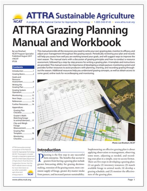 Attra Grazing Planning Manual And Workbook Attra Sustainable Agriculture Project