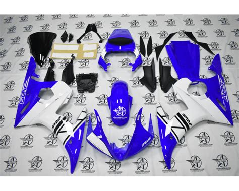 Electric Blue And White 2003 To 2005 R6 Abs Fairings