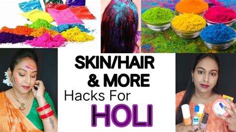 Holi Hacks होली में Hair Skin Care होली में पक्के रंगो से बचने का