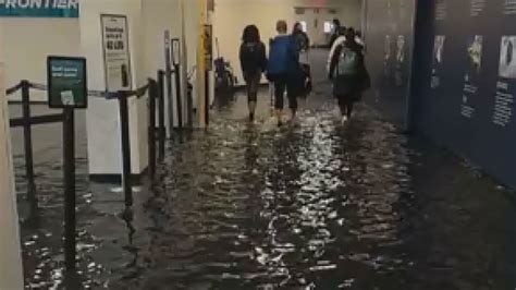 Videos show flooding at LaGuardia Airport, New York City subways