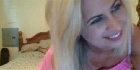 Sexy Hot Blonde Babe Stripteasing And Shows Off Her Tight Shaved Pussy