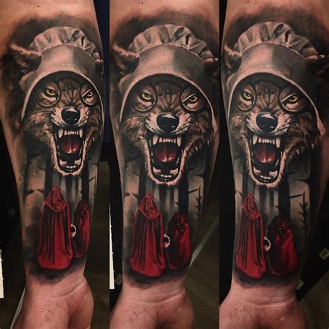 Red Riding Hood Wolf Tattoo - Deriding-Polyphemus