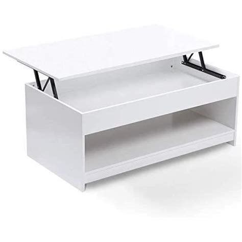 Table Basse Plateau Relevable Soa Bois Blanc Cdiscount Maison