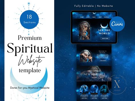 Mystical Spiritual Website Template Graphic by ramzapataCreative Fabrica