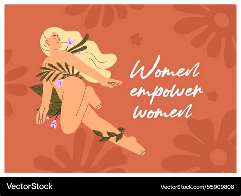 Design Of Greeting Postcard With Sensual Naked Vector Image