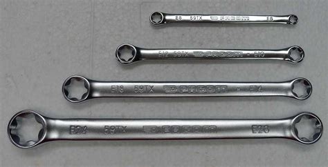 59TX J4 Torx Ring Wrench Set 4pc 8 Sizes E6 Thru E24