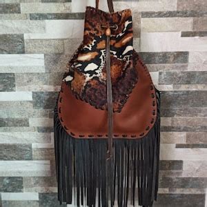 Carry Concealed Myra Genuine Hand Tooled Leather And Hair On Fringe