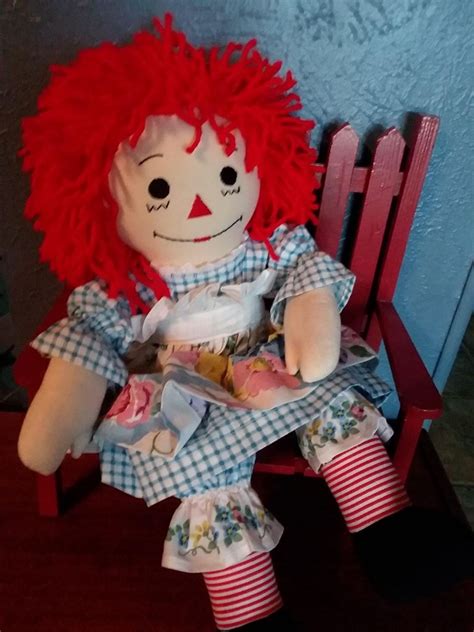 20 Hand Crafted Classic Cloth Raggedy Ann Doll With Red Hair Raggedy