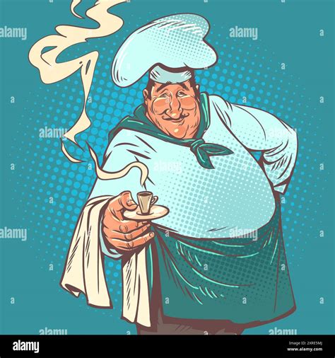 A Male Chef Elegantly Serves A Cup Of Hot Drink Cozy Delicious Coffee Shop With Specials In