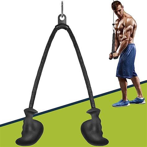 DASKING Ergonomic Triceps Pull Down Rope With Non Slip Natural Rubber