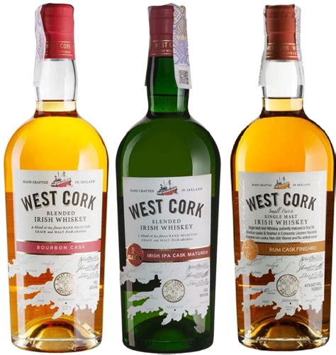 Набор виски West Cork Bourbon Cask 3у 0.7л 40% + West Cork IPA Cask 3у ...