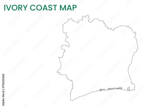 High Detailed Map Of Ivory Coast Outline Map Of Ivory Coast Africa