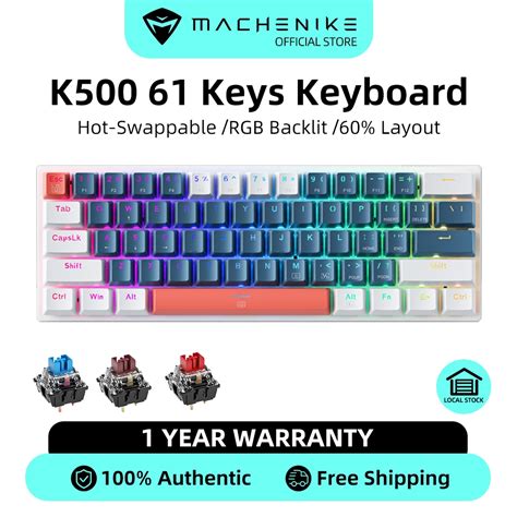 Machenike K B Mechanical Keyboard Keys Wired Keyboard Hot Swappable Rgb Backlit Gaming