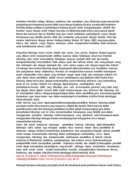 Teknologi Dalam Implementasi Kurikulum Merdeka Pdf