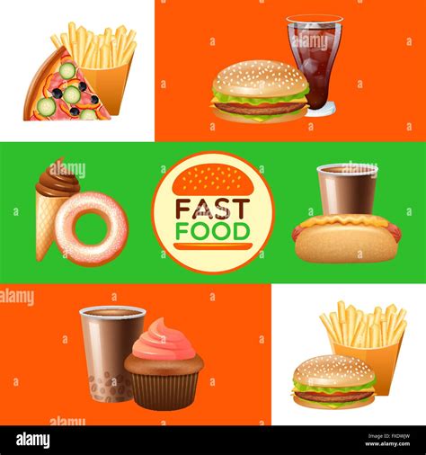 Fast Food Restaurant Menu Banners Set Stock Vector Image And Art Alamy