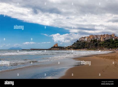 The Magnificent Ancient Village Of Sperlonga In The Province Of Latina In Italy With The Beach