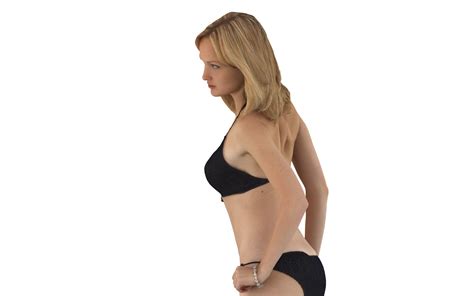 3d Girl In Black Lingerie Posing Scanned 3d Model Renderbot