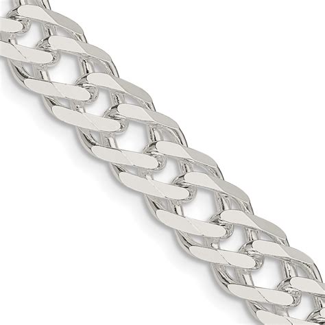 Sterling Silver Mm Side D C Flat Double Curb Chain Unclaimed