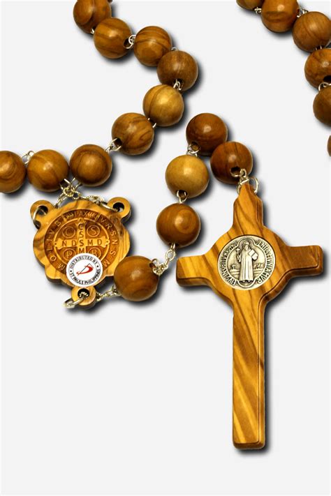 Wall Mounted Rosary With Saint Benedict Medal 46 Inches Made In Italy